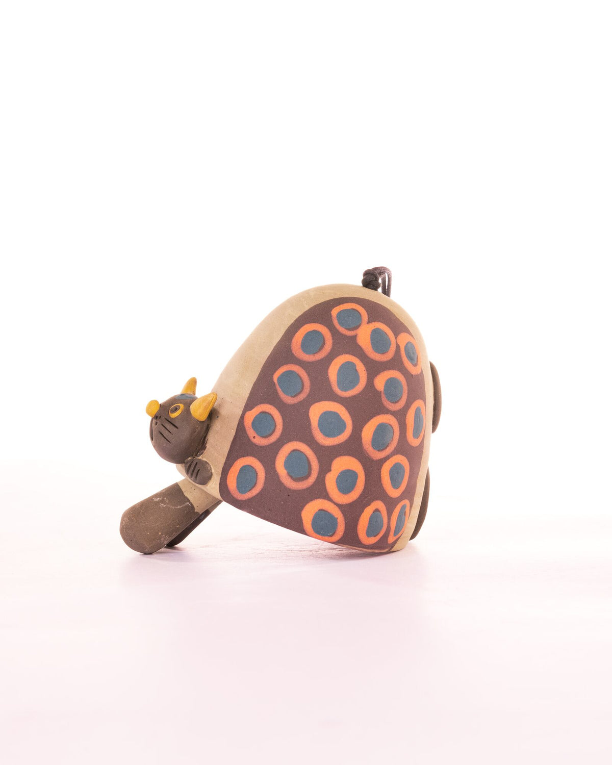 Cat Nerikomi Ceramic Bell Hanging - Rust Rings - view 2 of 4