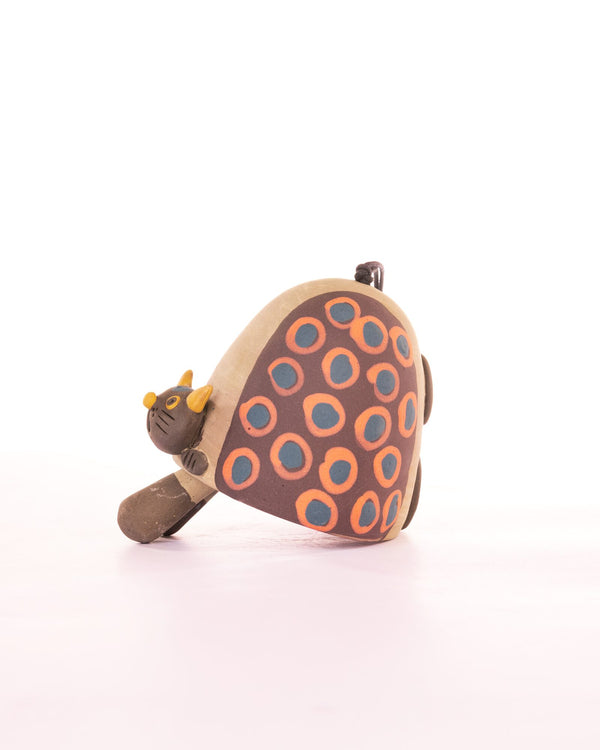 Cat Nerikomi Ceramic Bell Hanging - Rust Rings - view 2 of 4