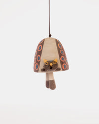 Cat Nerikomi Ceramic Bell Hanging - Rust Rings - view 4 of 4