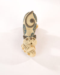 Catnap Nerikomi Ceramic Cat Figurine - Indigo - view 2 of 4