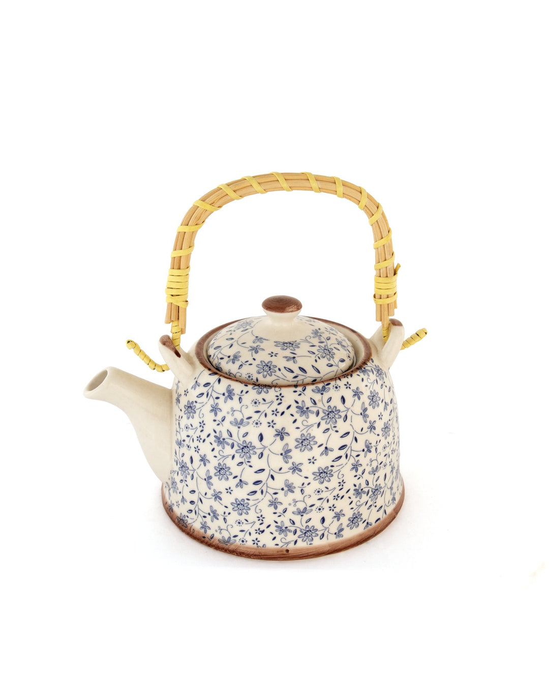 Chai Hour Cane-Handle Ceramic Kettle - Blue Floral - view 2 of 4