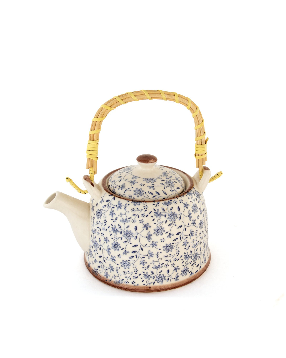 Chai Hour Cane-Handle Ceramic Kettle - Blue Floral - view 2 of 4
