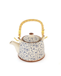 Chai Hour Cane-Handle Ceramic Kettle - Blue Floral - view 2 of 4