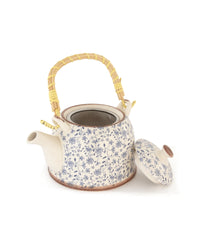 Chai Hour Cane-Handle Ceramic Kettle - Blue Floral - view 4 of 4