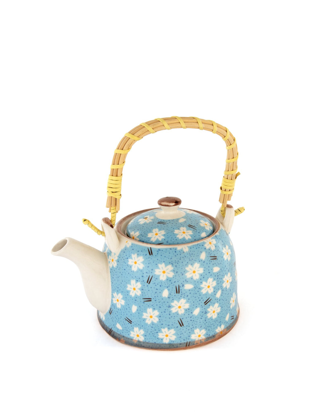 Chai Hour Cane-Handle Ceramic Kettle - Sky Daisy - view 2 of 4