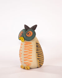 Chashma Owl Nerikomi Ceramic Figurine - Coral - view 2 of 4