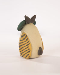 Chashma Owl Nerikomi Ceramic Figurine - Ochre - view 4 of 4