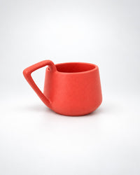 Coral Red Ceramic Mug with Geometric Handle - view 4 of 4