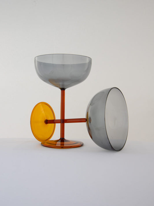 Two-Tone Coupe Cocktail Glass - Ash & Amber - view 4 of 4