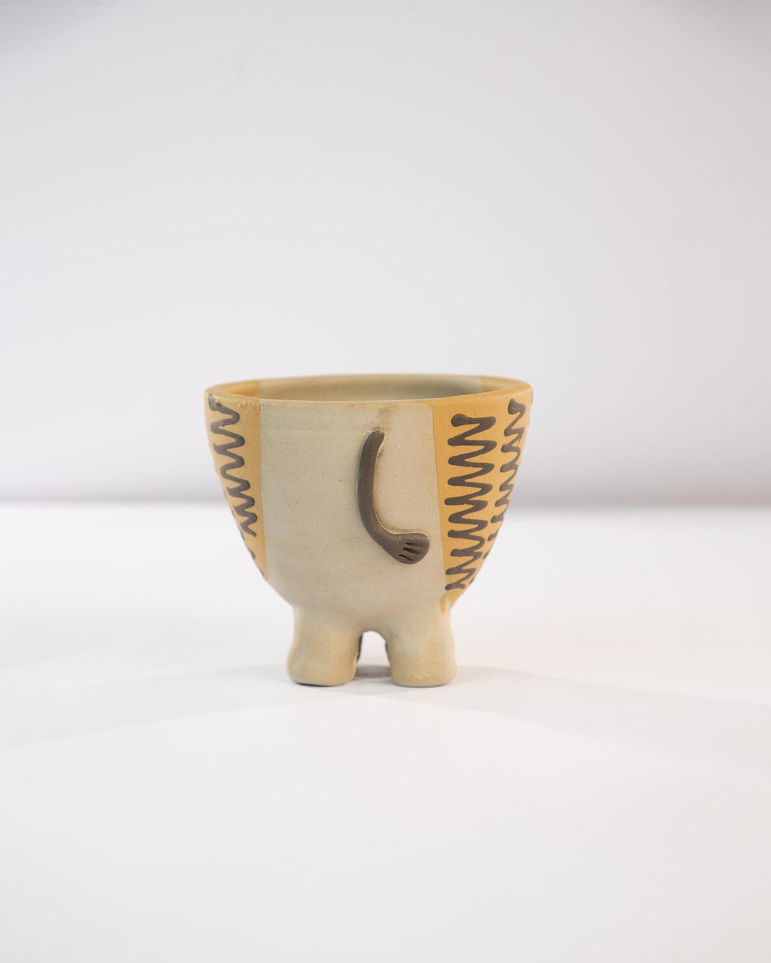 Moo Mood Nerikomi Ceramic Cow Planter - Golden Zigzag - view 4 of 4