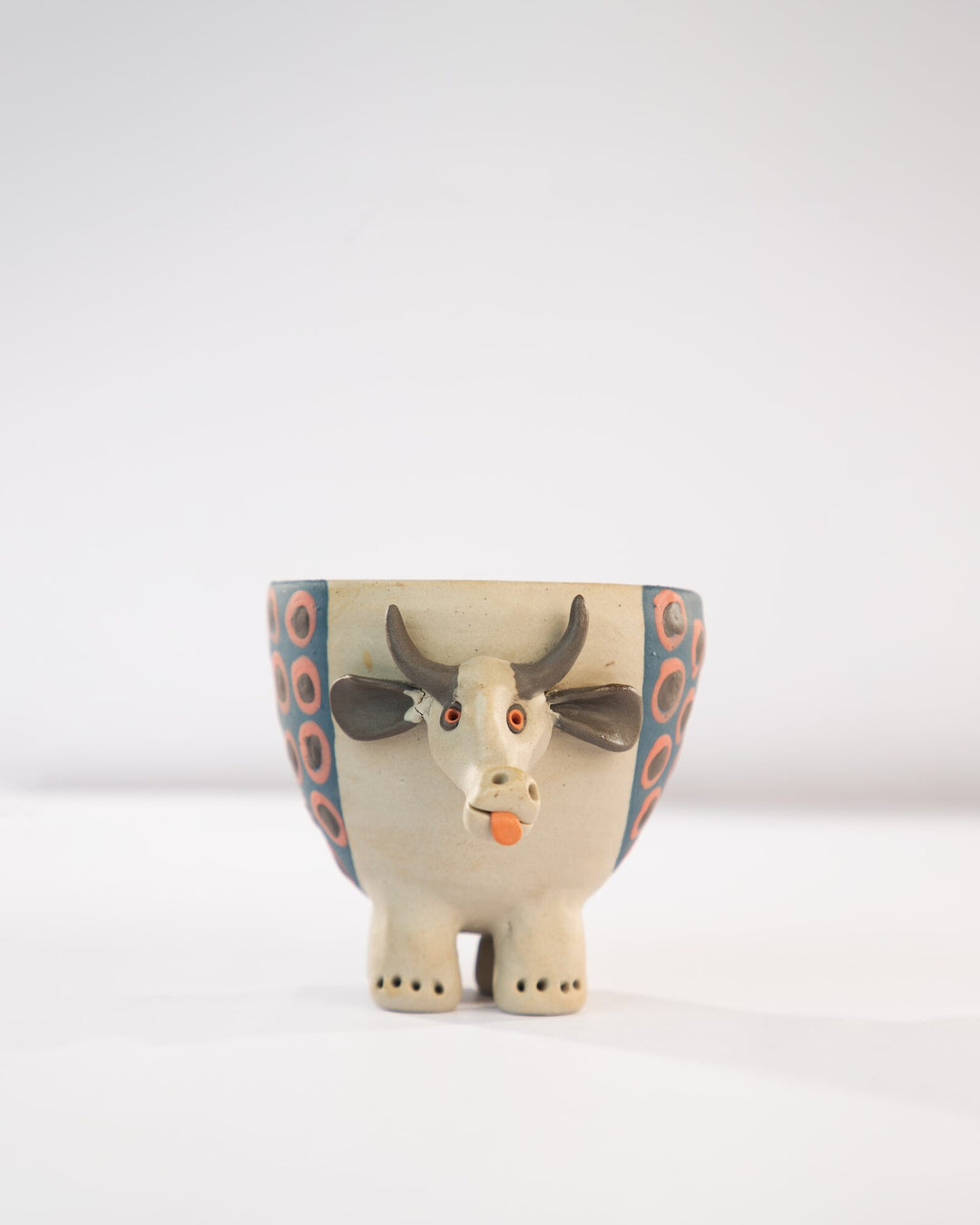 Moo Mood Nerikomi Ceramic Cow Planter - Rust Rings by Modus & Mood
