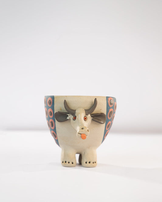 Moo Mood Nerikomi Ceramic Cow Planter - Rust Rings by Modus & Mood