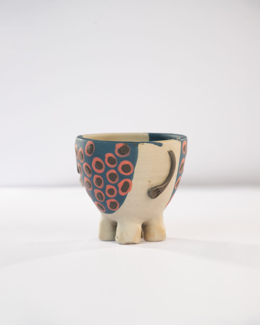 Moo Mood Nerikomi Ceramic Cow Planter - Rust Rings - view 3 of 4