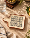 Crosshatch Square Ceramic Serving Dish