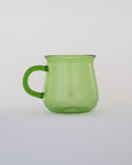 Curved Hand-Blown Glass Mug - Apple Green