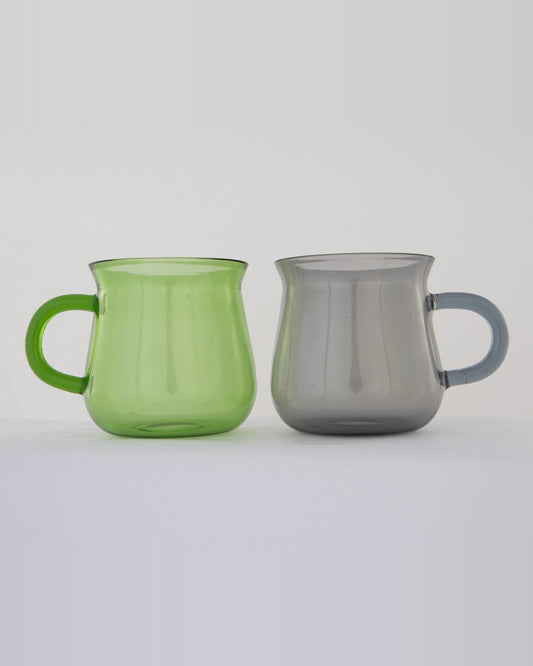 Curved Hand-Blown Glass Mug - Apple Green - view 2 of 5
