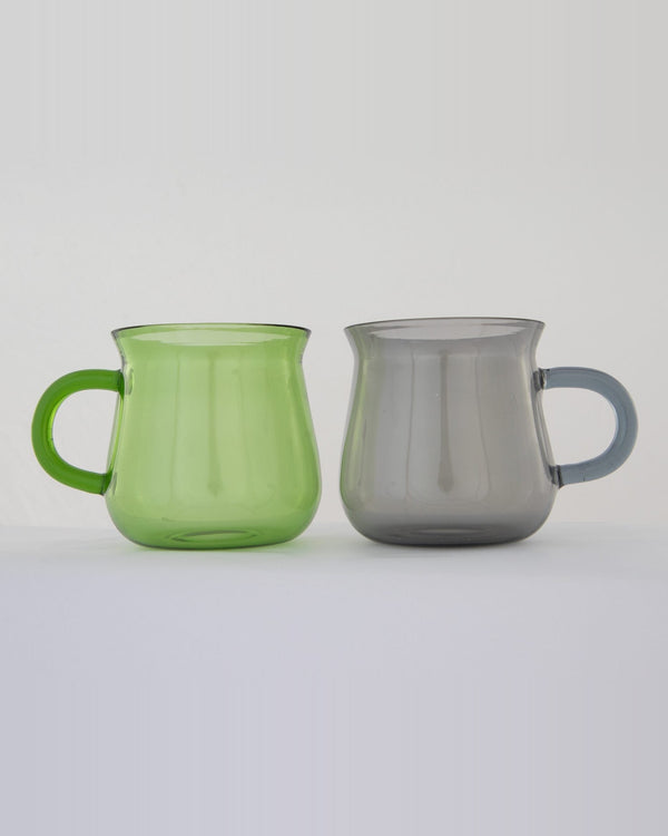 Curved Hand-Blown Glass Mug - Apple Green - view 2 of 5