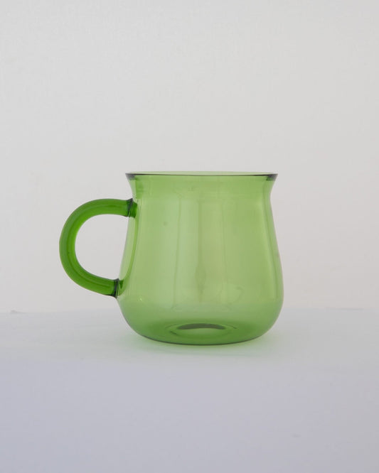 Curved Hand-Blown Glass Mug - Apple Green - view 4 of 5