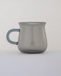 Curved Hand-Blown Glass Mug - Smoke Grey
