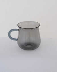 Curved Hand-Blown Glass Mug - Smoke Grey - view 2 of 3