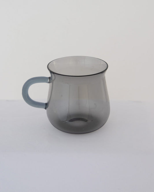Curved Hand-Blown Glass Mug - Smoke Grey - view 2 of 3