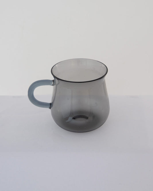 Curved Hand-Blown Glass Mug - Smoke Grey - view 3 of 3
