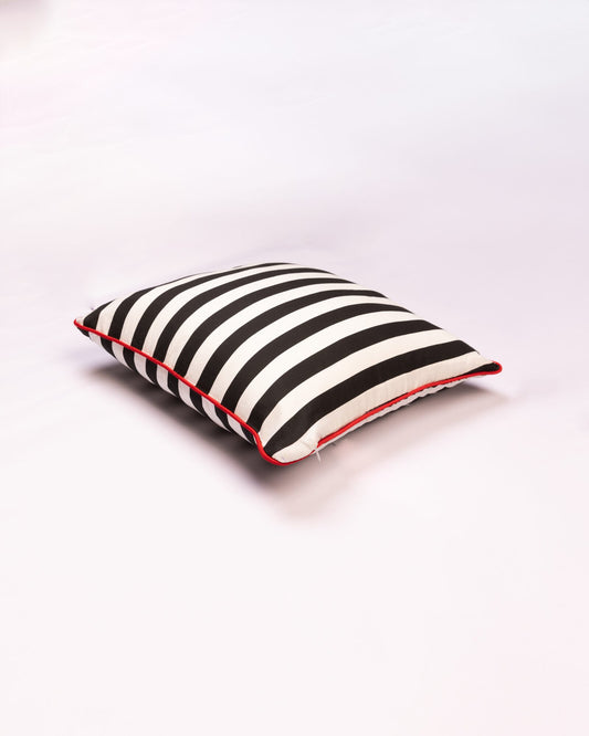 Bold Stripe Cotton Cushion Cover - Black & White - view 2 of 2