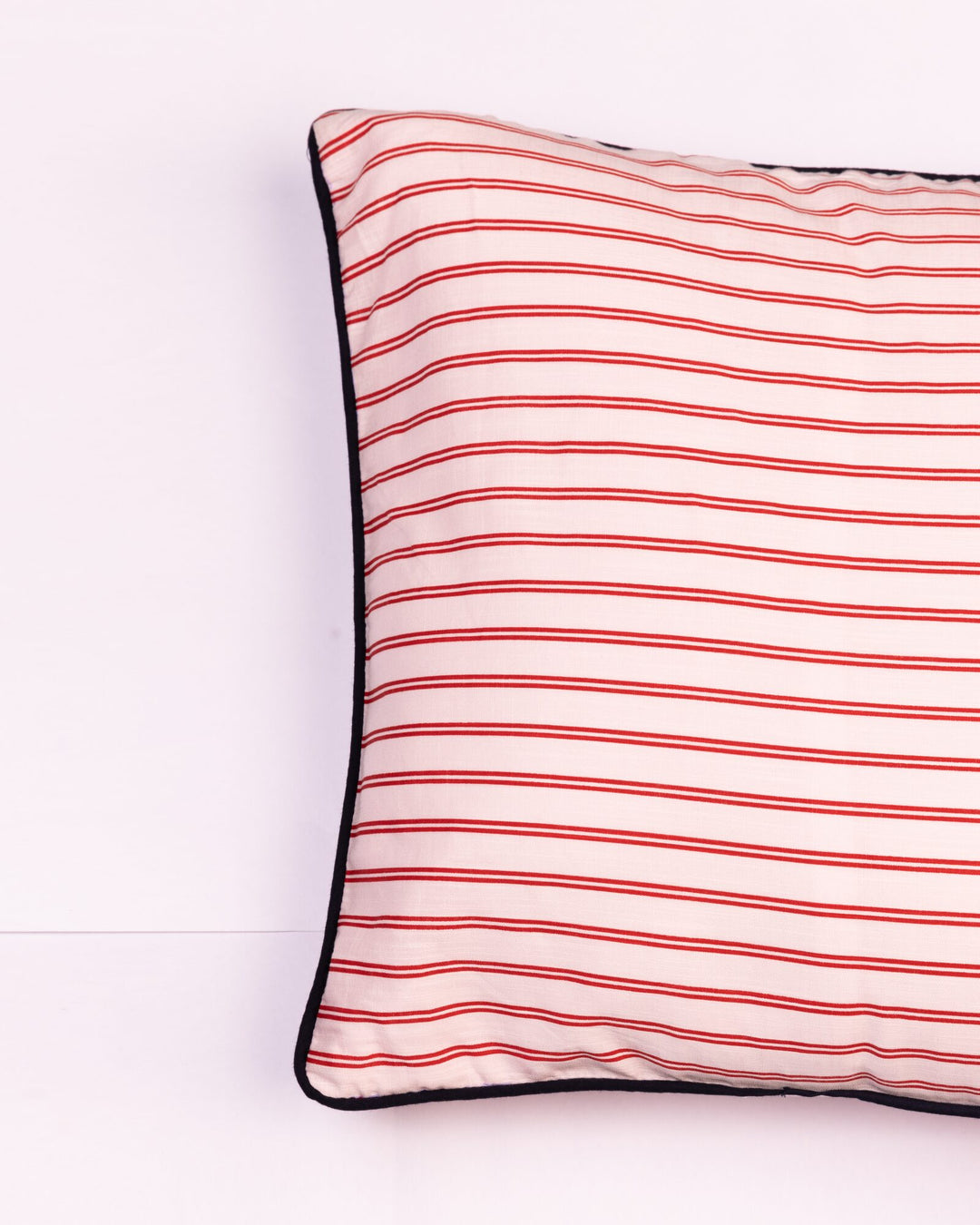 Deckchair Stripe Cotton Cushion Cover - Coral - view 3 of 3