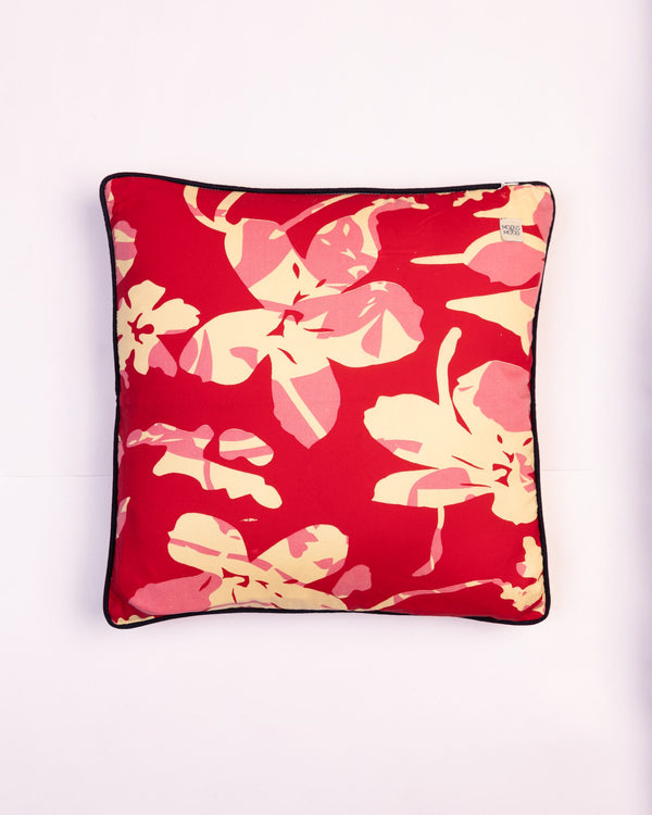 Bold Floral Cotton Cushion Cover - Crimson Red by Modus & Mood