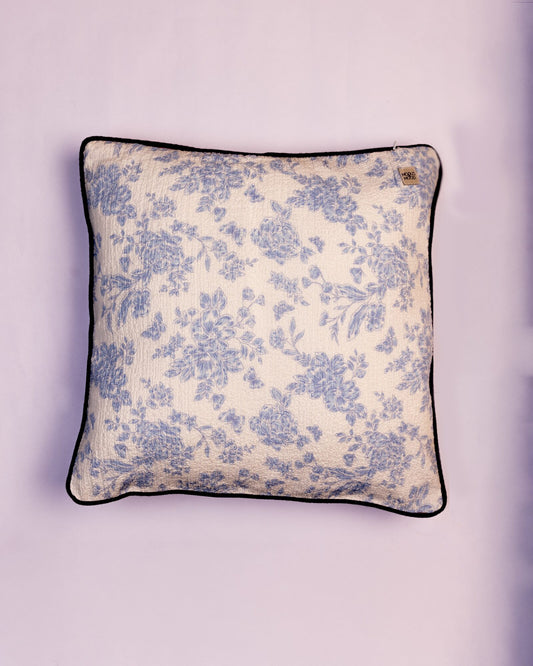 Vintage Floral Cotton Cushion Cover - Grey by Modus & Mood