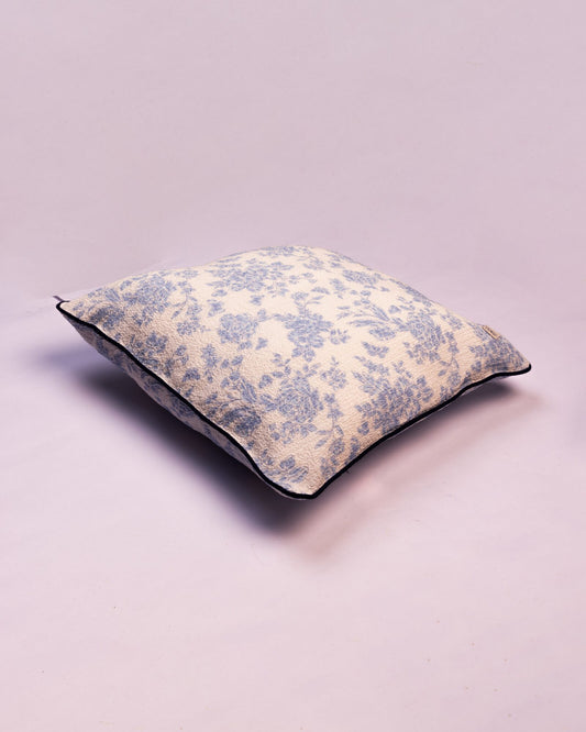 Vintage Floral Cotton Cushion Cover - Grey - view 2 of 2