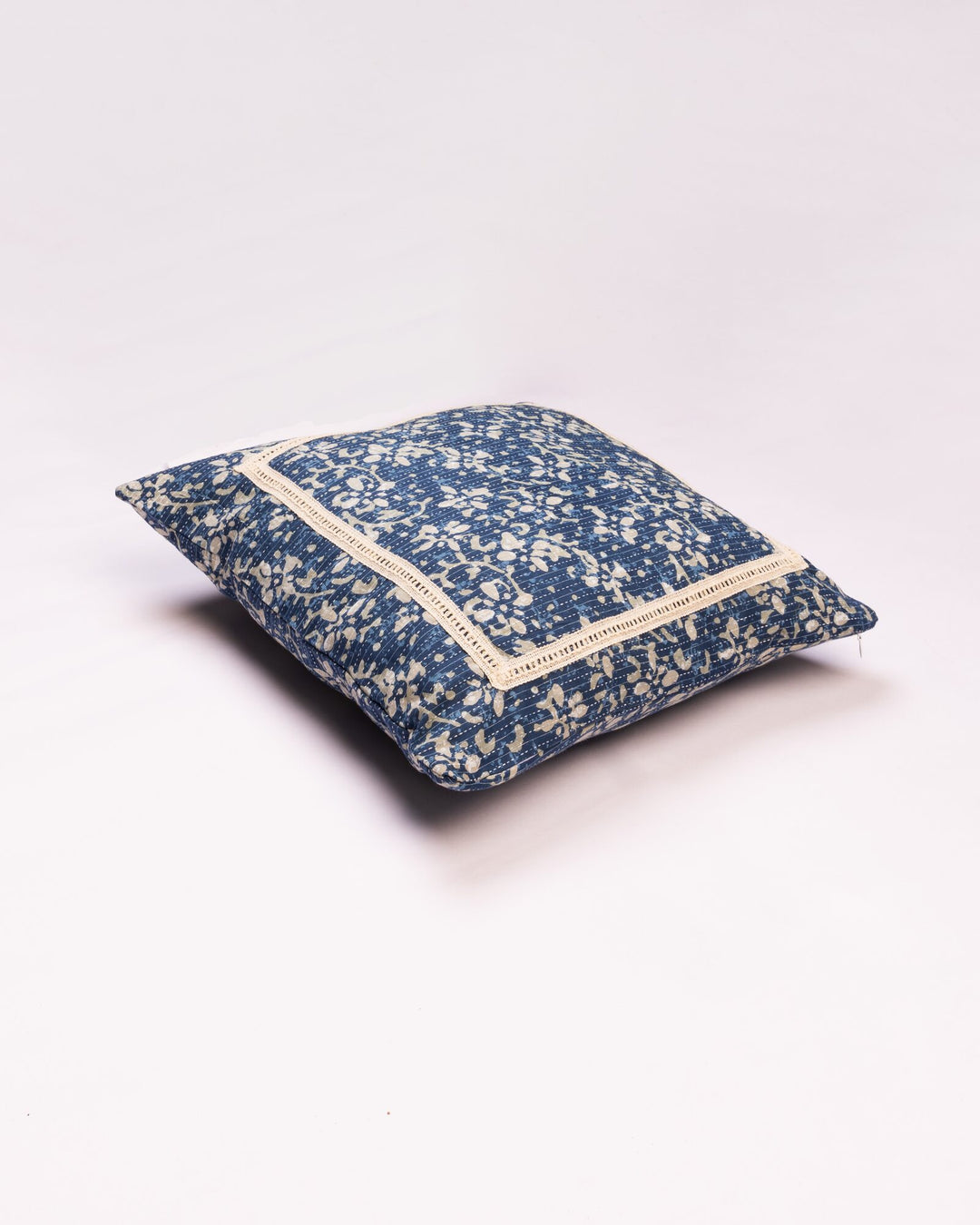 Neel Bagh Indigo Cotton Cushion Cover - view 4 of 4