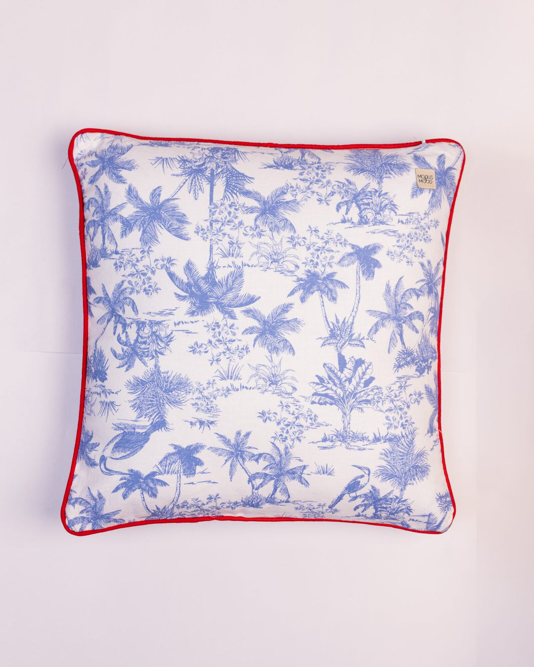 Palm Toile Cotton Cushion Cover - Blue by Modus & Mood