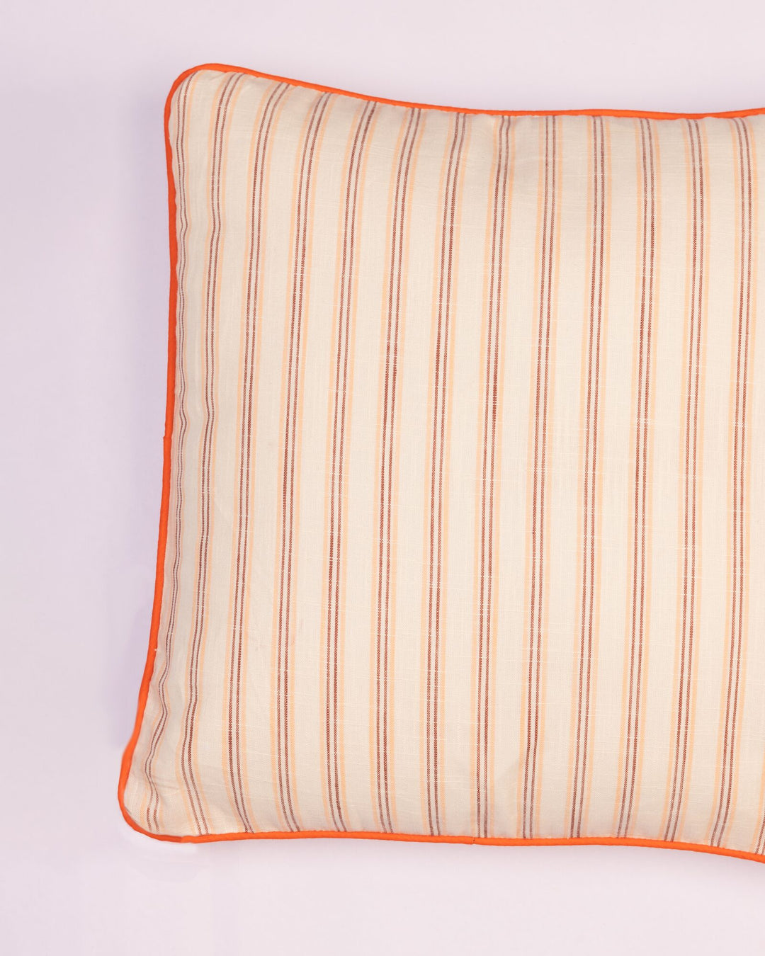 Fine Stripe Cotton Cushion Cover - Peach - view 2 of 3