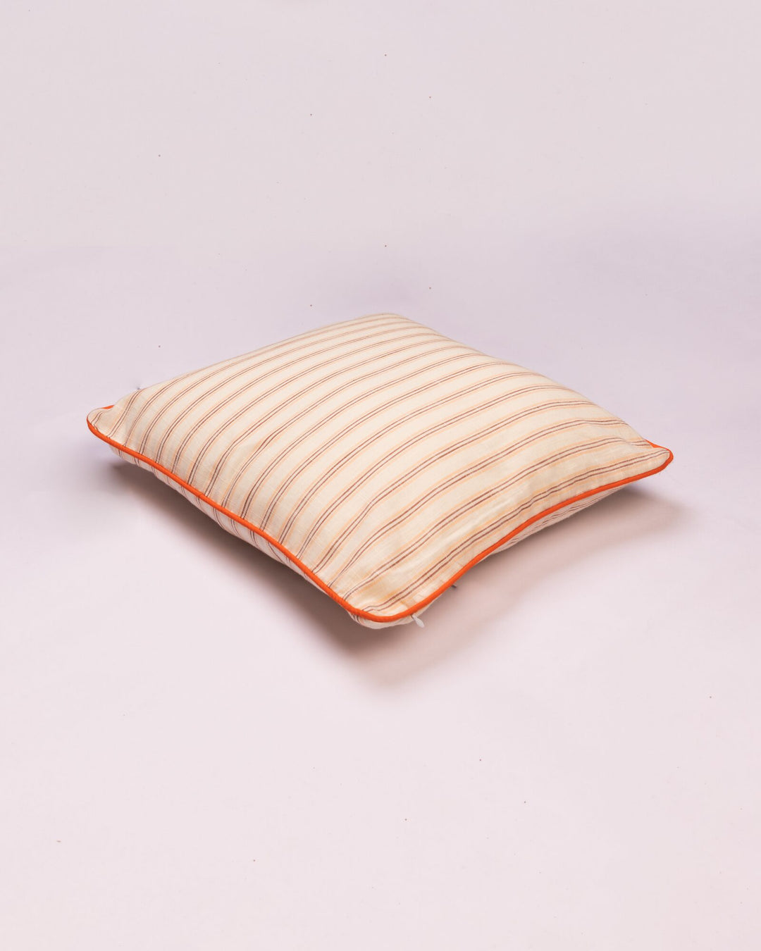 Fine Stripe Cotton Cushion Cover - Peach - view 3 of 3