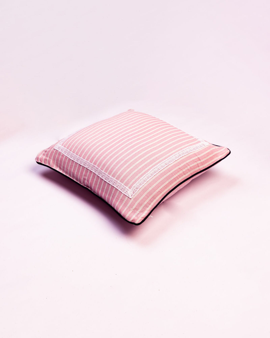 Candy Stripe Cotton Cushion Cover - Pink - view 2 of 3