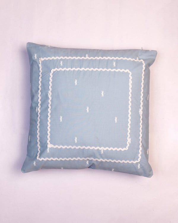 Dragonfly Cotton Cushion Cover - Pale Blue - view 3 of 4