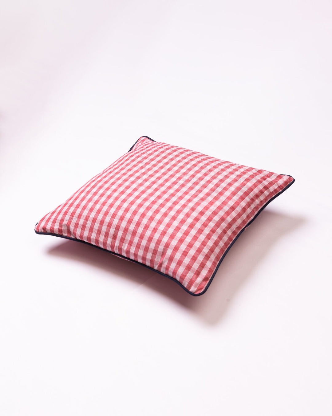 Gingham Check Cotton Cushion Cover - Rose Pink - view 3 of 3