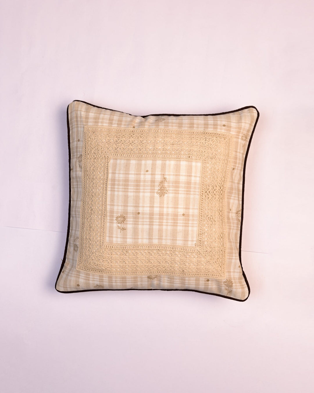 Dune Check Cotton Cushion Cover - Sand by Modus & Mood