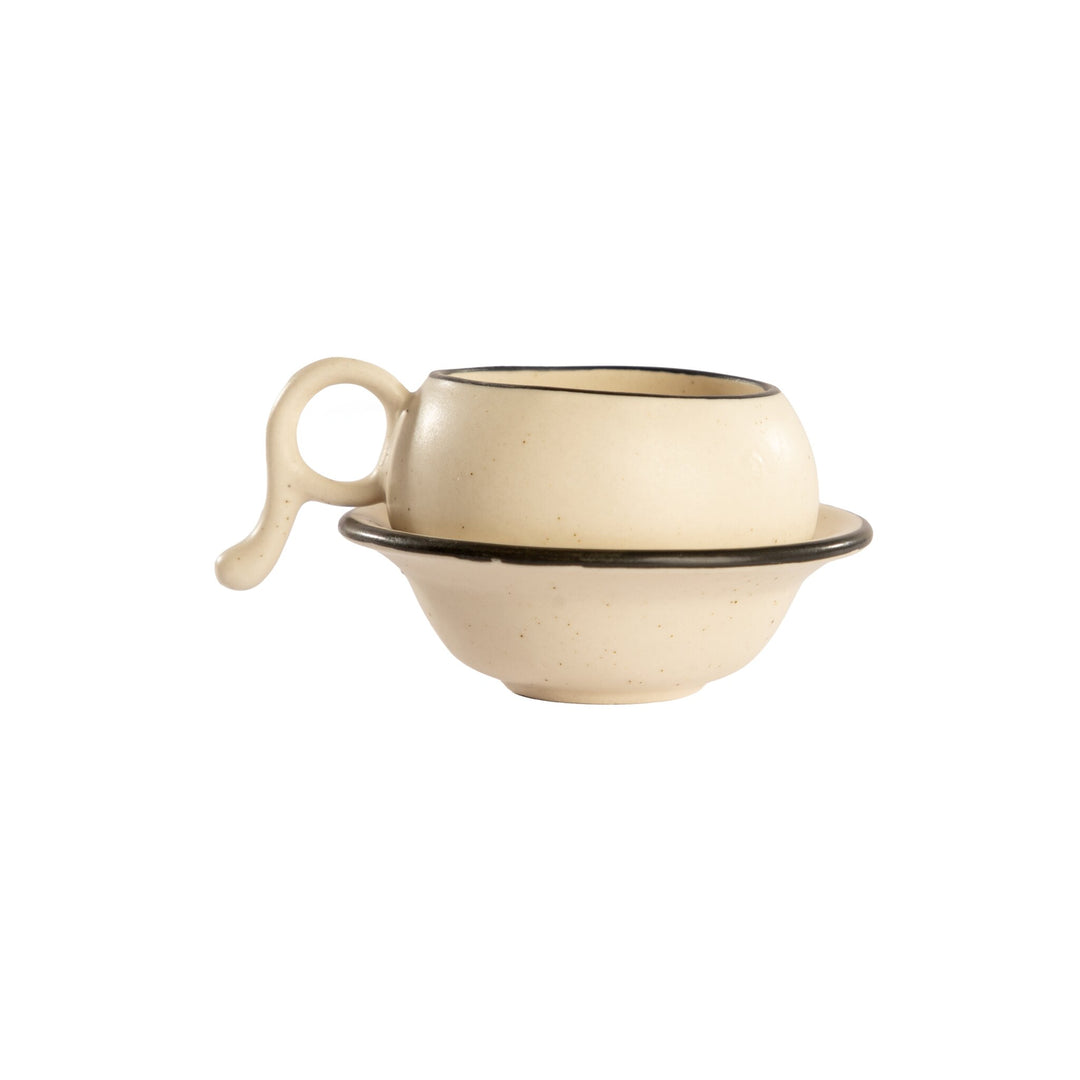 Stackable Ceramic Chai Cup & Saucer set by Modus & Mood