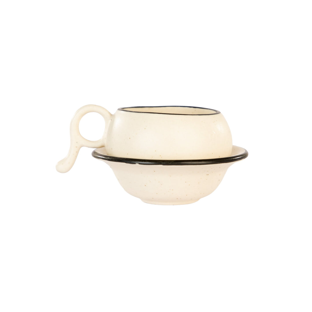 Stackable Ceramic Chai Cup & Saucer set - view 2 of 5