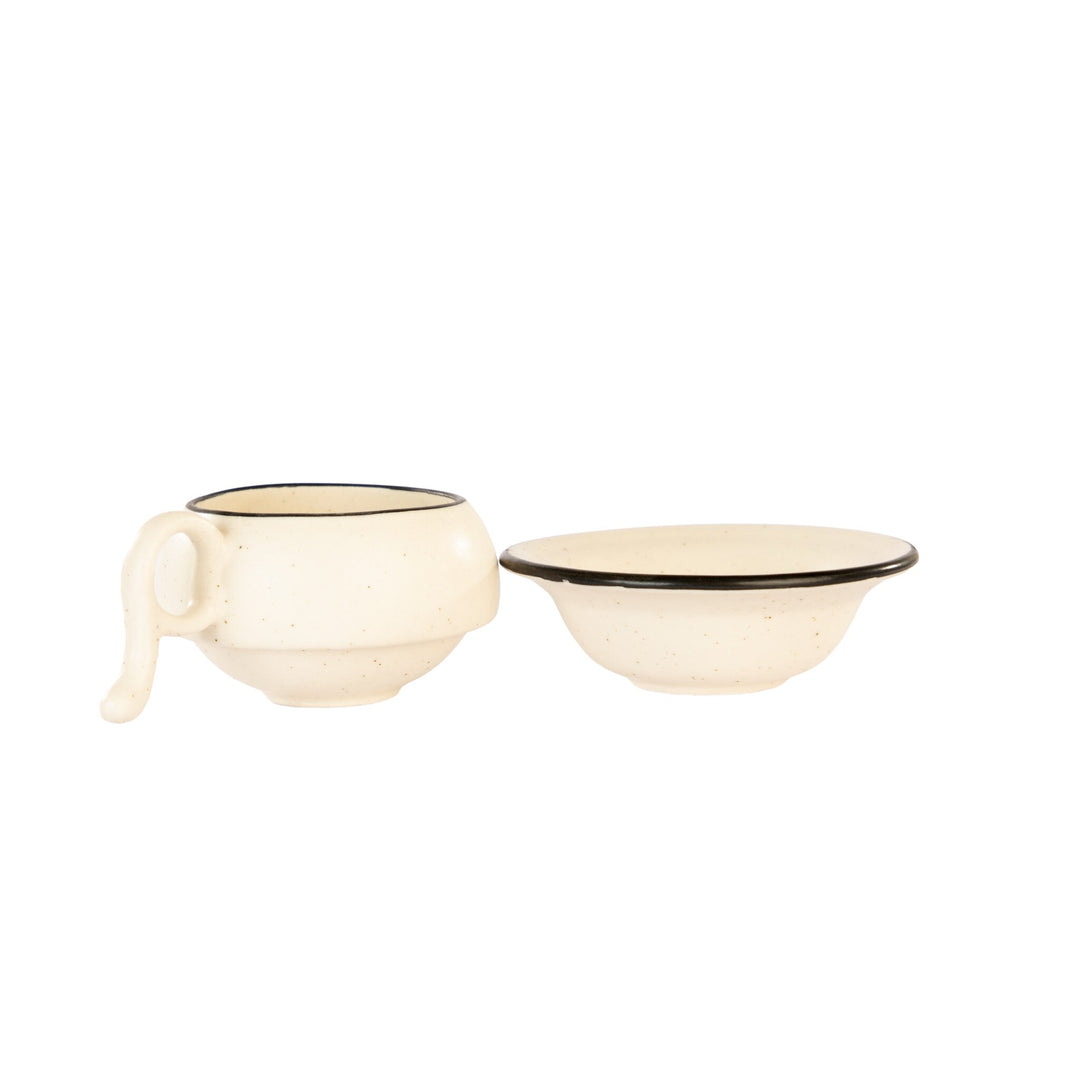 Stackable Ceramic Chai Cup & Saucer set - view 3 of 5