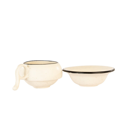 Stackable Ceramic Chai Cup & Saucer set - view 3 of 5