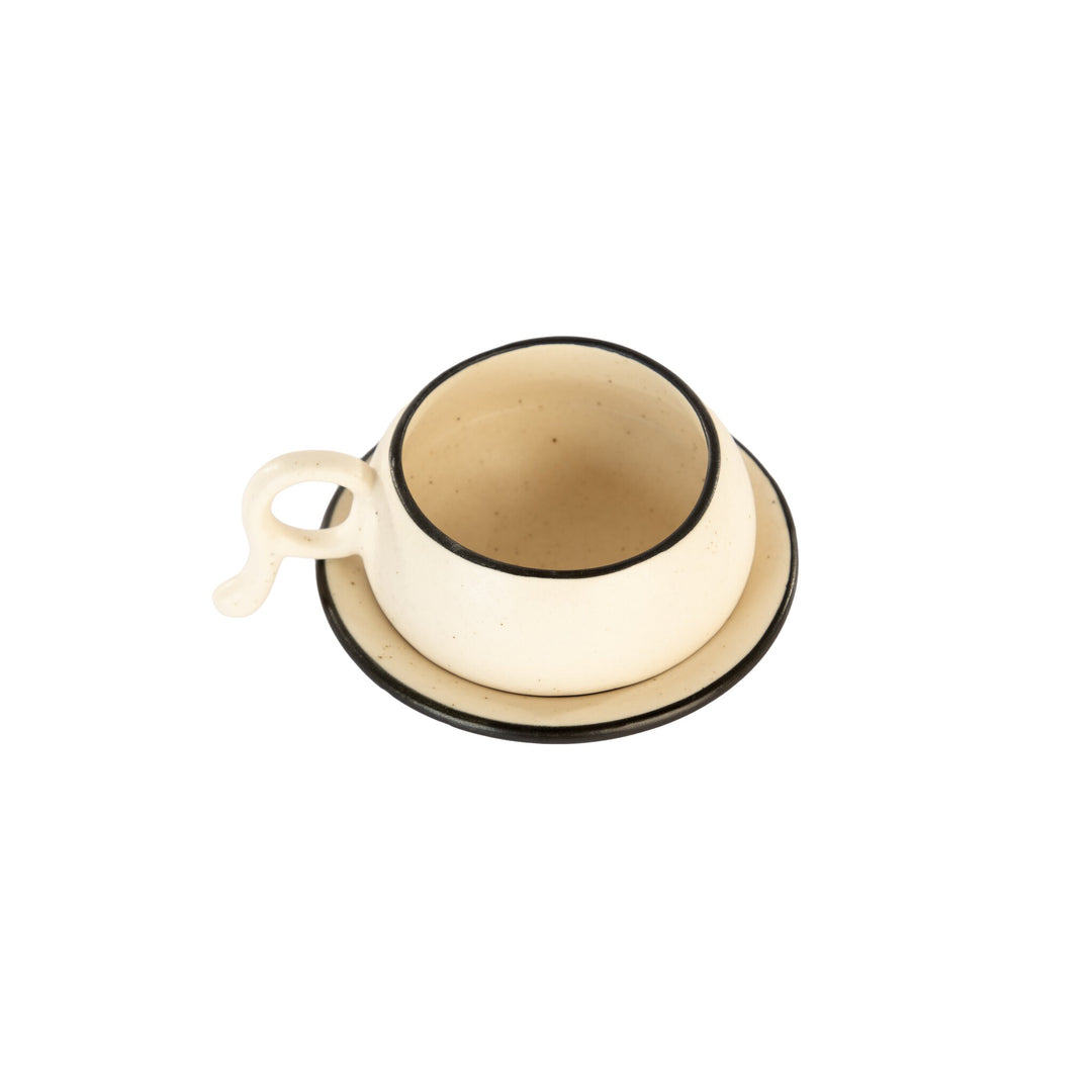 Stackable Ceramic Chai Cup & Saucer set - view 4 of 5