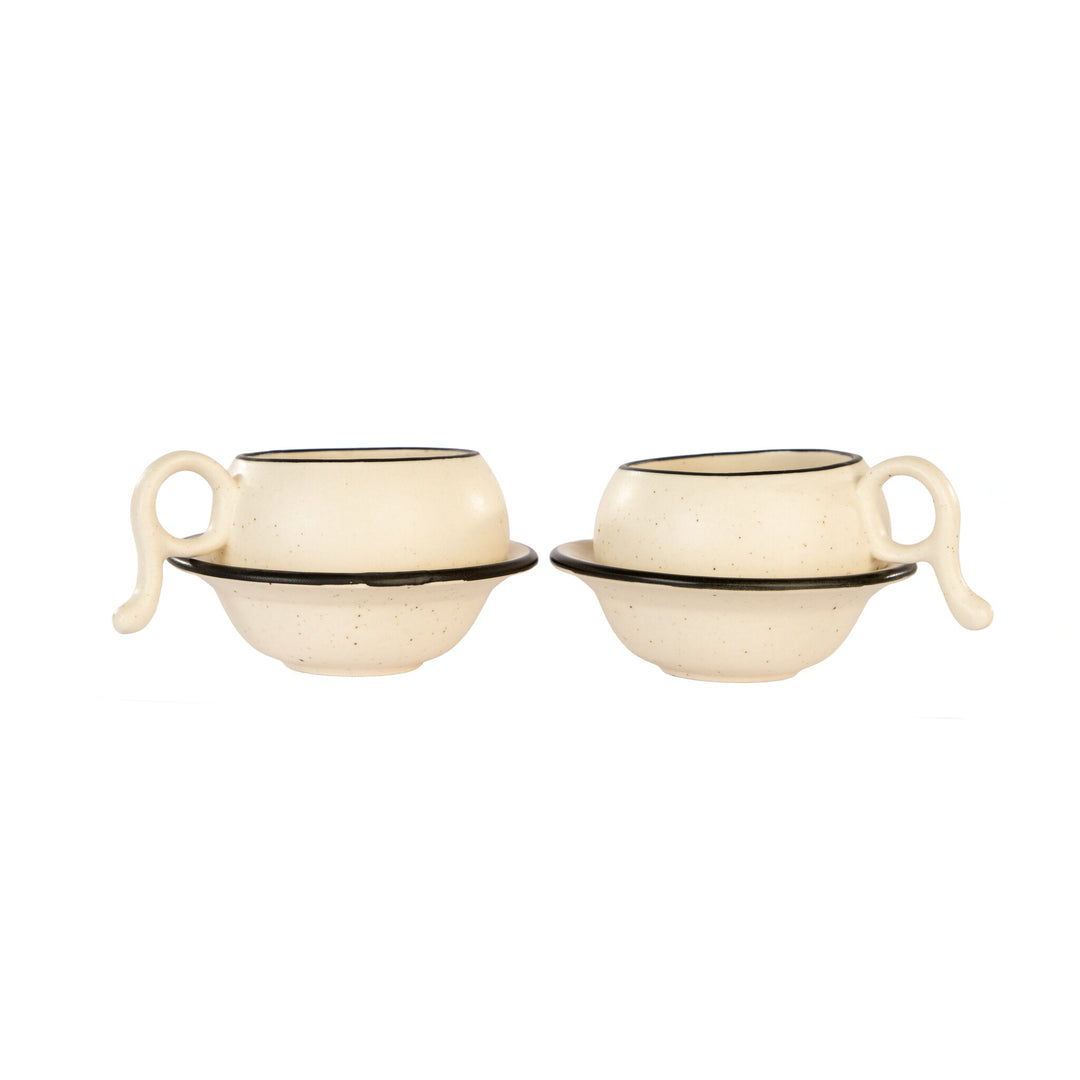 Stackable Ceramic Chai Cup & Saucer set - view 5 of 5