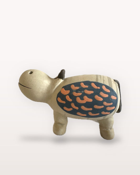 Dariya Hippo Nerikomi Ceramic Figurine - Coral Commas - view 2 of 5