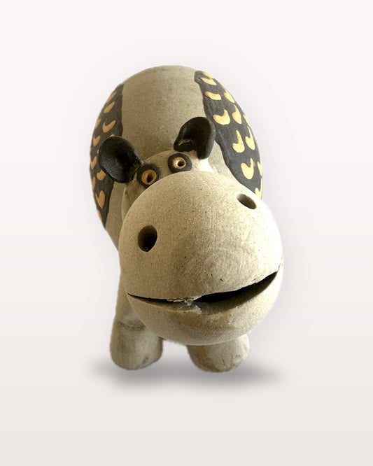 Dariya Hippo Nerikomi Ceramic Figurine - Mustard Commas - view 4 of 5