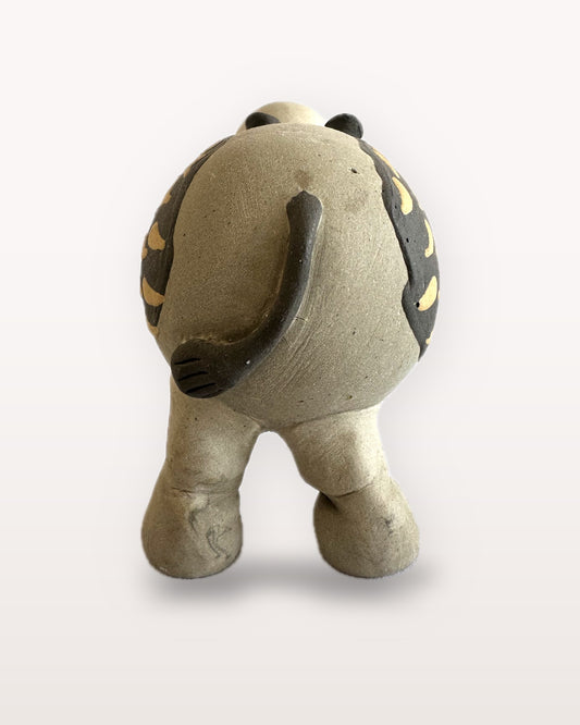 Dariya Hippo Nerikomi Ceramic Figurine - Mustard Commas - view 5 of 5