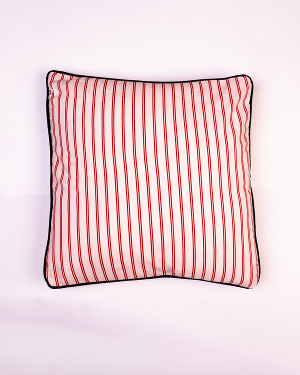 Deckchair Stripe Cotton Cushion Cover - Coral by Modus & Mood