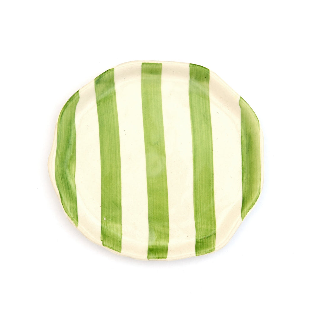 Leher Stripe Hand-Painted Ceramic Plate - Mint Green by Modus & Mood